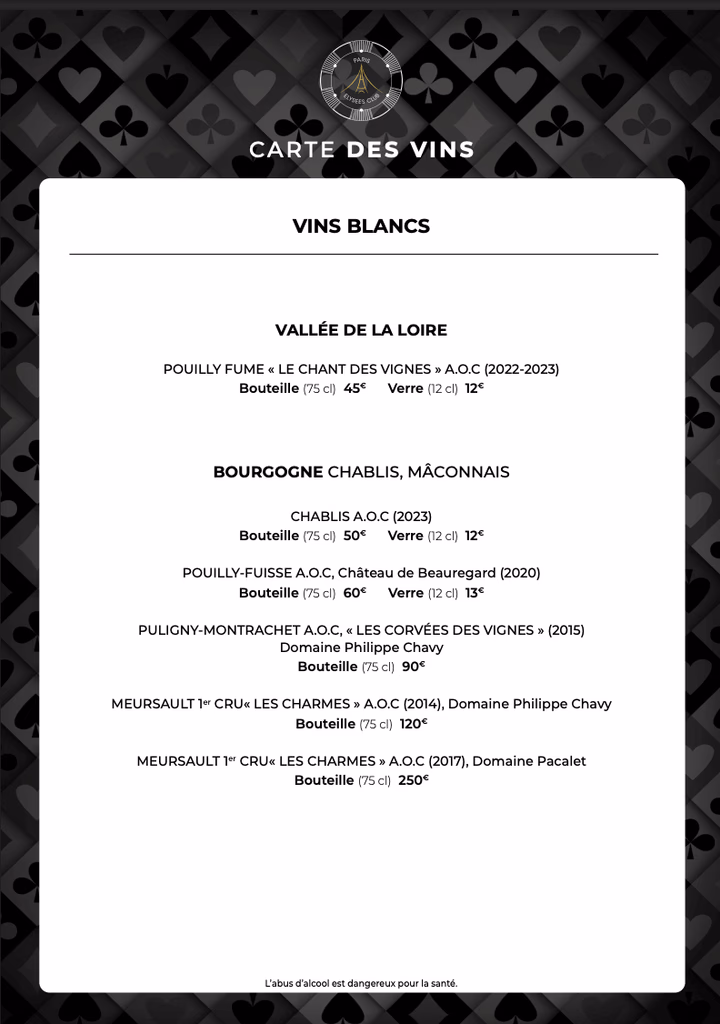 Carte des vins et boissons 5